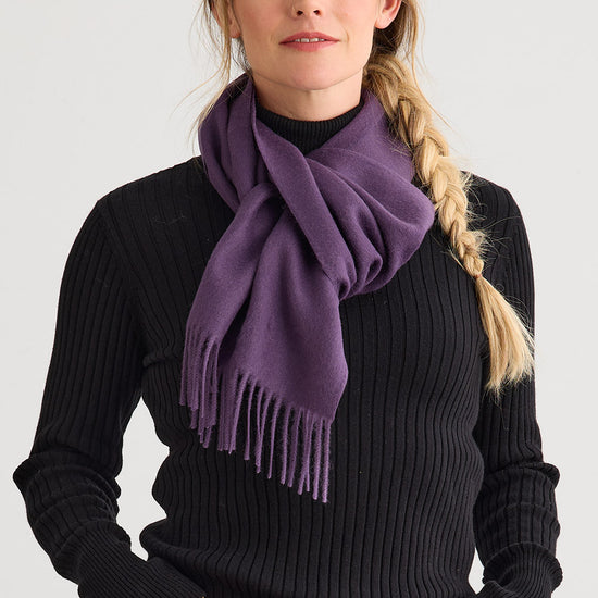 baby alpaca scarf - purple - fair trade - ethically made - fair indigo