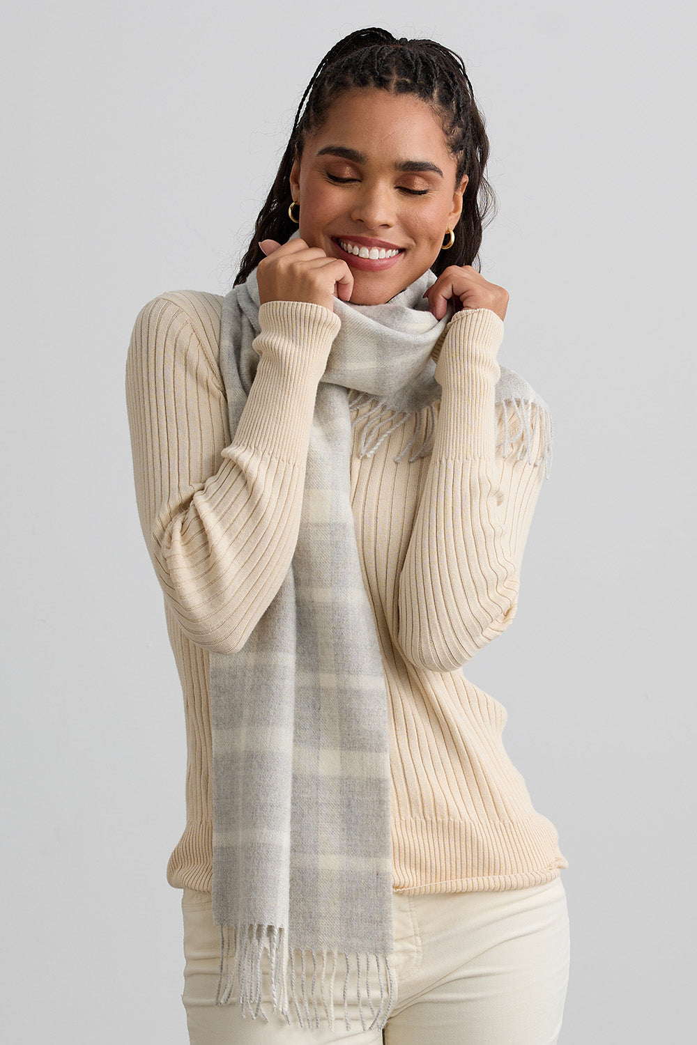 undyed dye-free hypoallergenic baby alpaca scarf - fair trade - ethically made - fair indigo