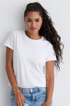 womens organic relaxed crew neck tee - white - fair indigo fair trade ethically made