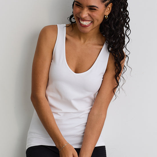 womens organic reversible neck 2 in 1 tank - white - fair indigo fair trade ethically made