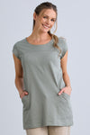 Women's Organic Cotton Cap Sleeve Tunic with Pockets