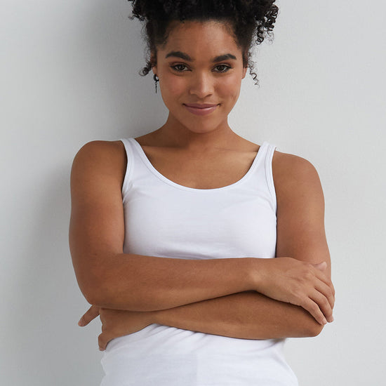 womens 100% organic cotton luxe tank - black - fair indigo fair trade ethically made