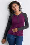 Women's Organic Long Sleeve Raglan Henley
