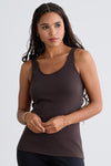 womens organic cotton tank top -dark chocolate brown - fair trade ethically made