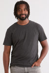 mens organic cotton blend crew neck t-shirt - dark charcoal heather grey - fair indigo fair trade ethically made