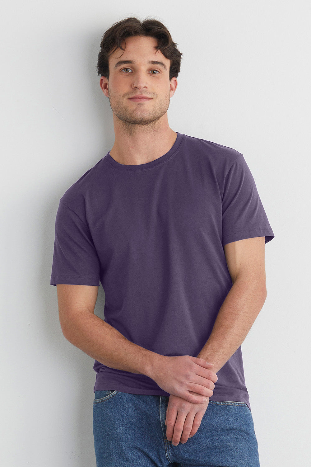 mens organic cotton tshirt- purple twilight lilac- fair trade ethically made