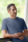 mens organic cotton crew neck t-shirt - slate blue - fair indigo fair trade ethically made