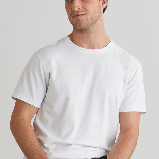 mens organic crew neck t-shirt - white - fair indigo fair trade ethically made