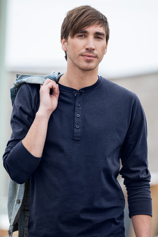 Men's Luxe 100% Organic Cotton Long Sleeve Henley