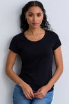 womens organic cotton slim fit scoop neck tee - white - fair indigo - fair trade