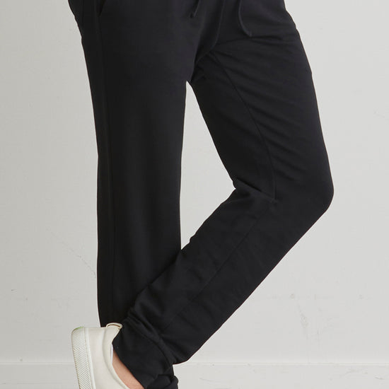 mens organic french terry jogger pants - black - fair indigo fair trade ethically made