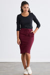 Women's Organic French Terry Midi Skirt with Pockets