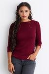 Women's Organic Cotton Cable Knit Boat Neck Sweater