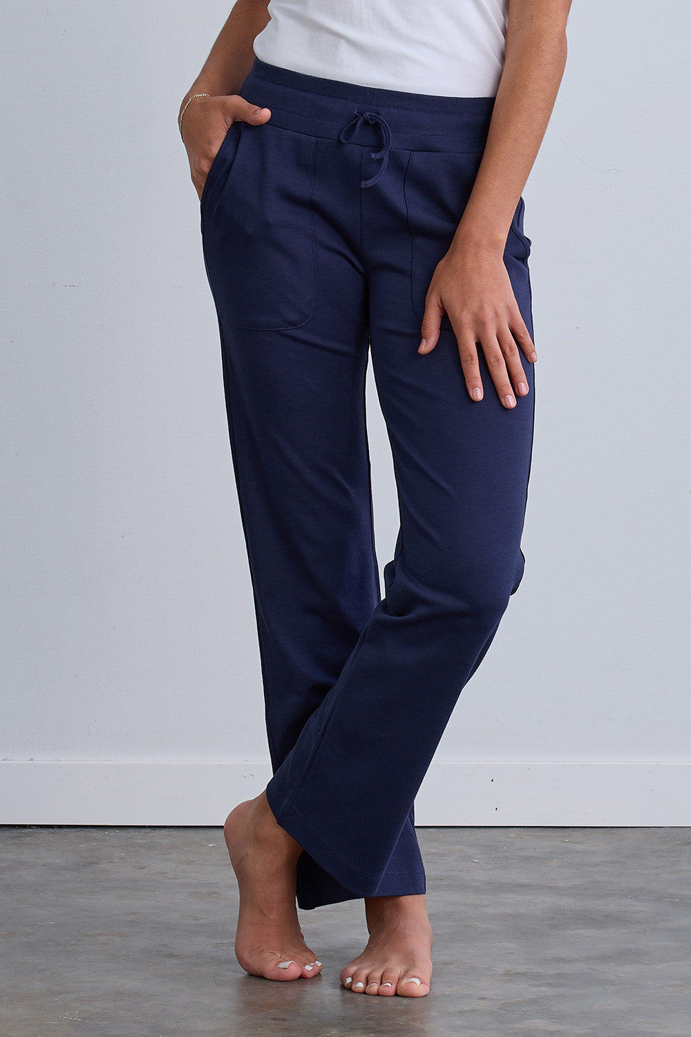organic 100% cotton knit pants - fair indigo