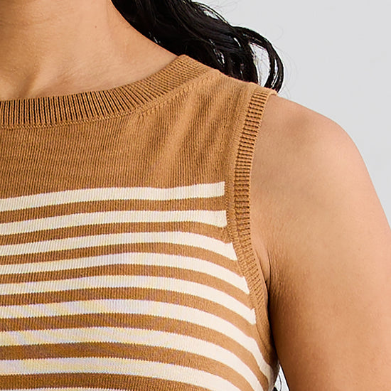 womens organic cotton stripe sweater shell - fair indigo fair trade ethically made