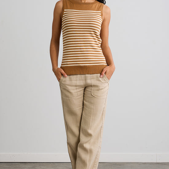 womens organic cotton stripe sweater vest - fair indigo fair trade ethically made