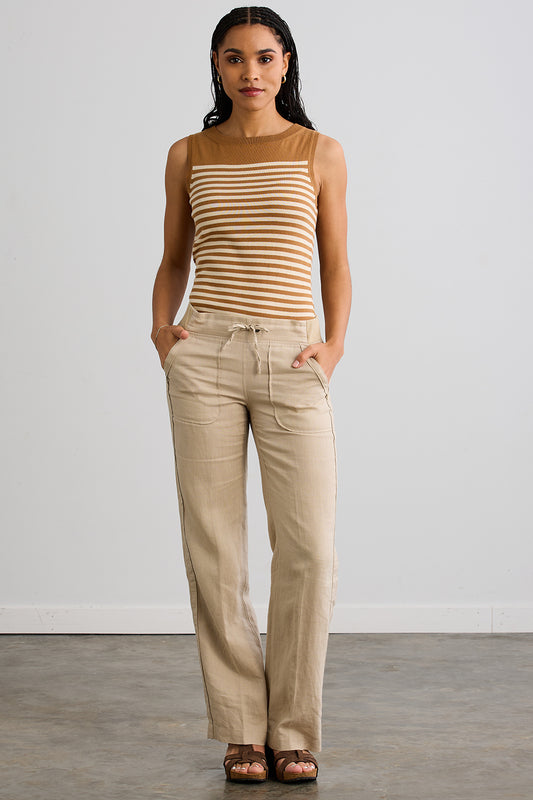 womens 100% organic cotton stripe sweater shell - fair indigo fair trade ethically made