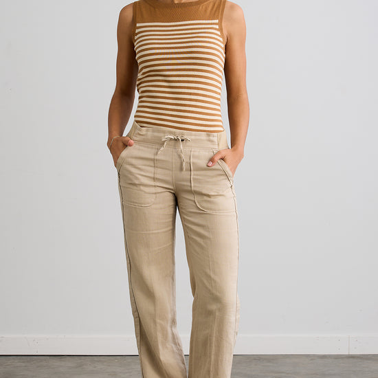 womens 100% organic cotton stripe sweater shell - fair indigo fair trade ethically made