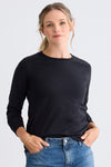 Women's Ultra 100% Organic Cotton Relaxed Long Sleeve Crew Neck T-Shirt