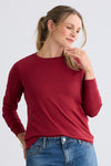 Women's Ultra 100% Organic Cotton Relaxed Long Sleeve Crew Neck T-Shirt