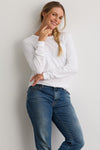 Women's Ultra 100% Organic Cotton Relaxed Long Sleeve Crew Neck T-Shirt