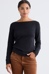 Women's Luxe 100% Organic Cotton Boat Neck Long Sleeve Tee