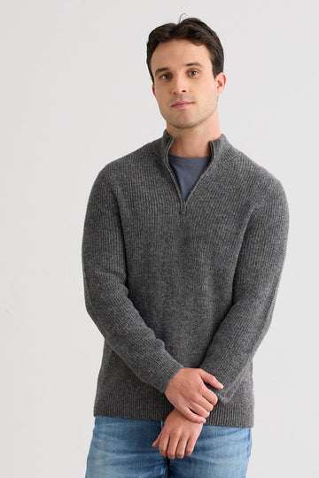 Men's Baby Alpaca Quarter Zip Pullover Sweater