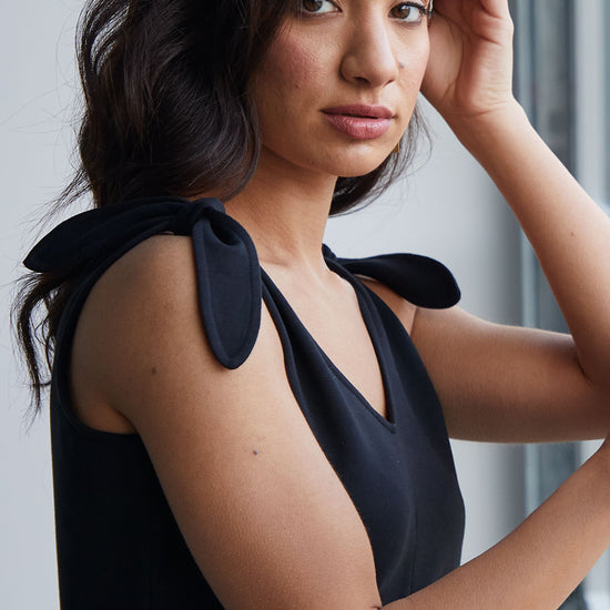 womens organic french terry jumpsuit - black - fair indigo fair trade ethically made