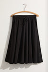 womens 100% organic cotton pocket midi skirt  black - fair indigo fair trade ethically made