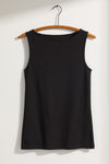 womens 100% organic cotton luxe sleeveless boat neck tee - black - fair indigo fair trade ethically made