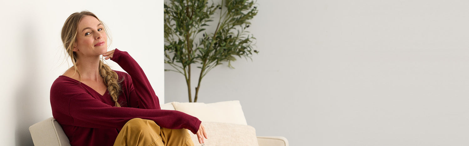 shop organic cotton sweaters | 100% cotton sweaters | fair Indigo | ethically made fair trade