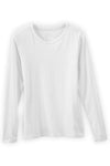 womens organic long sleeve crew neck tee - white - fair indigo fair trade sustainable