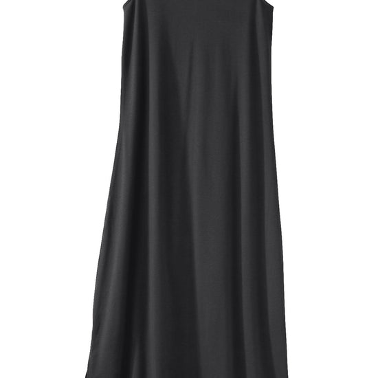 womens 100% organic cotton sleeveless tank dress - black - fair indigo fair trade ethically made