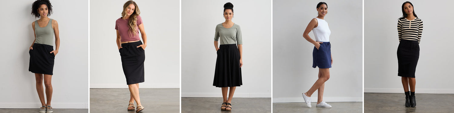 womens organic cotton knit skirts - fair trade clothing ethically made