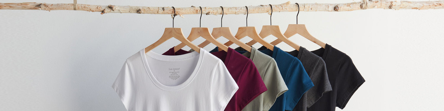 women's organic cotton scoop neck t-shirts are the foundation for your sustainable wardrobe. Ethically made for a greener, cleaner closet. 
