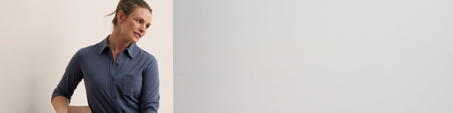 womens organic cotton knit button down shirts and dresses