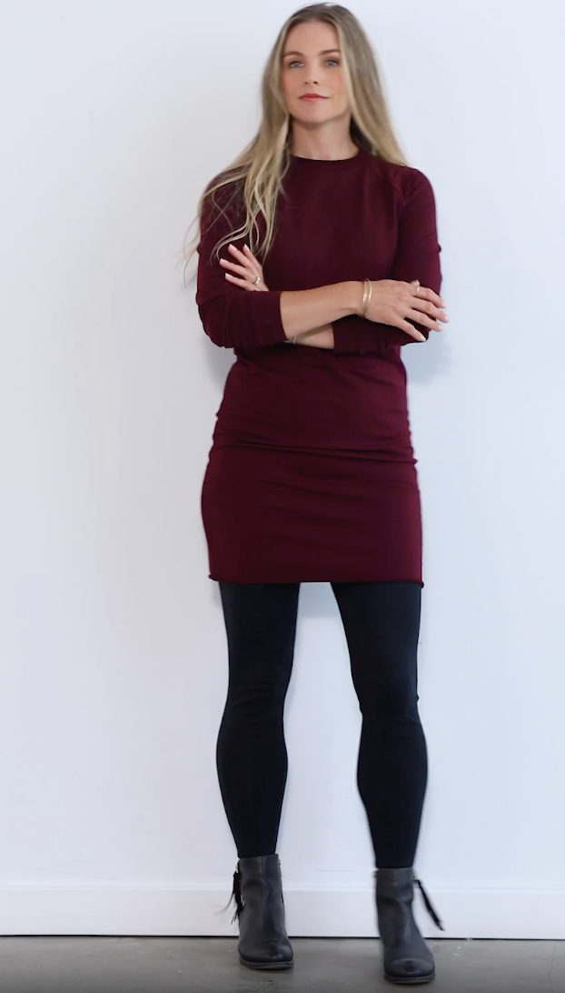 organic cotton sweatshirt knit dress - fair indigo