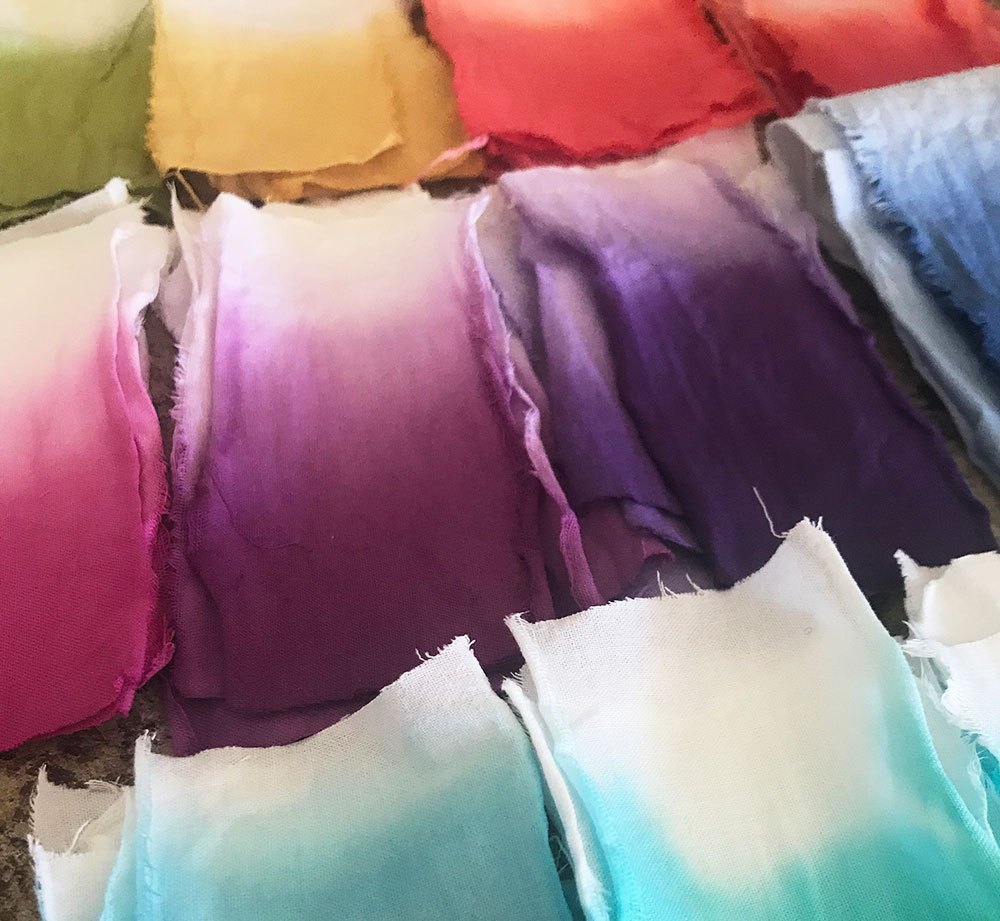 Dyed swatches of fabric